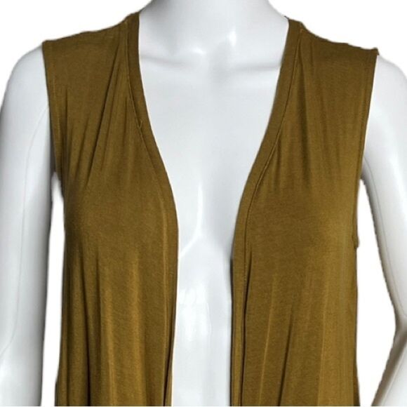 Logo by Lori Goldstein Vest Womens XS Brown Chiffon Floral Bottom Boho Hippie - Picture 4 of 8